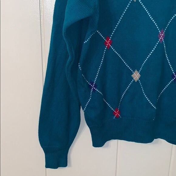 Vtg 80s Pringle of Scotland green argyle s… - Picture 4 of 7